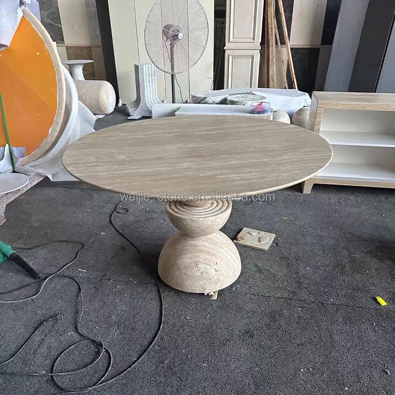 Ishi Travertin Rundtisch — Bild 3